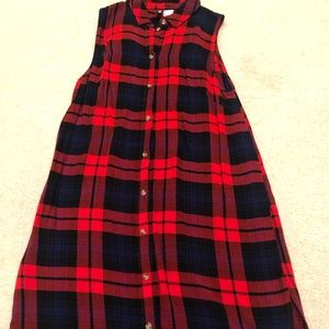 flannel button down dress